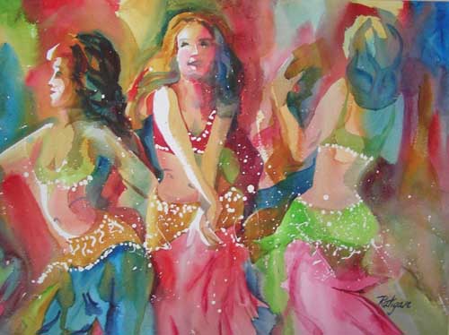 [IMAGE: hafla bellydance watercolor art photo]